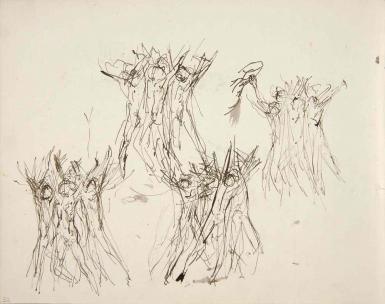 Page from the Sketchbook with Figure Studies - 1894 - 1896