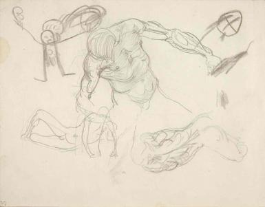 Schetsblad uit Schetsboek met figuurstudies - 1894 - 1896
