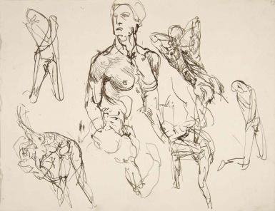 Schetsblad uit Schetsboek met figuurstudies - 1894 - 1896