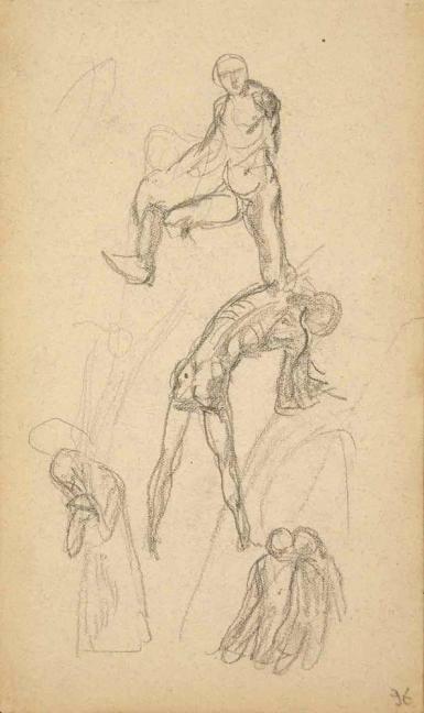Schetsblad uit Schetsboek met figuurstudies - 1891 - 1898