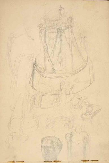 Page from the Sketchbook with Figure Studies - 1898