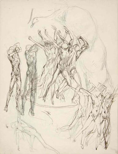 Schetsblad uit Schetsboek met figuurstudies - 1894 - 1896