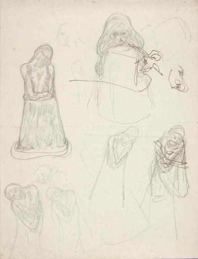 Schetsblad uit Schetsboek met figuurstudies - 1894 - 1896