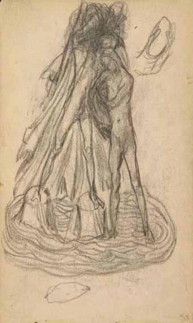 Schetsblad uit Schetsboek met figuurstudies - 1891 - 1898