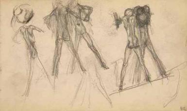Schetsblad uit Schetsboek met figuurstudies - 1891 - 1898