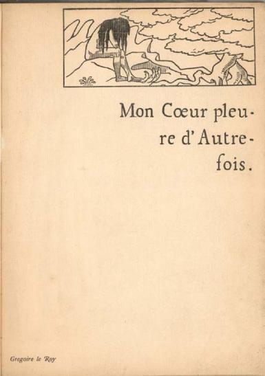 Frontispice of Mon Coeur pleure d'Autrefois - 1889