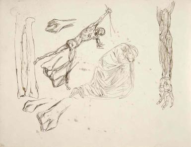 Schetsblad uit Schetsboek met figuurstudies - 1894 - 1896
