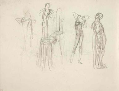Page from the Sketchbook with Figure Studies - 1894 - 1896