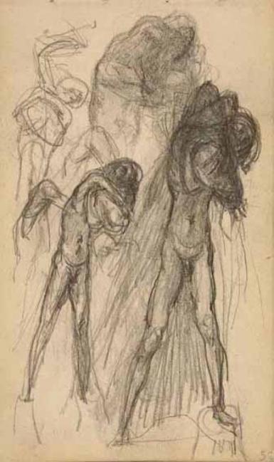 Page from the Sketchbook with Figure Studies - 1891 - 1898