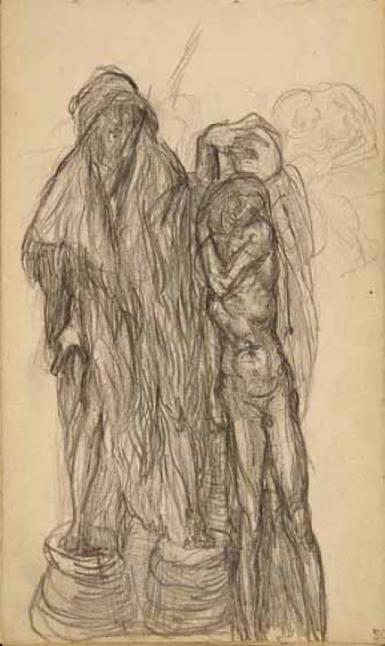 Schetsblad uit Schetsboek met figuurstudies - 1891 - 1898