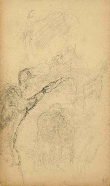 Schetsblad uit Schetsboek met figuurstudies - 1891 - 1898