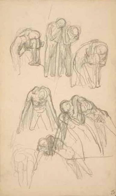 Schetsblad uit Schetsboek met figuurstudies - 1891 - 1898
